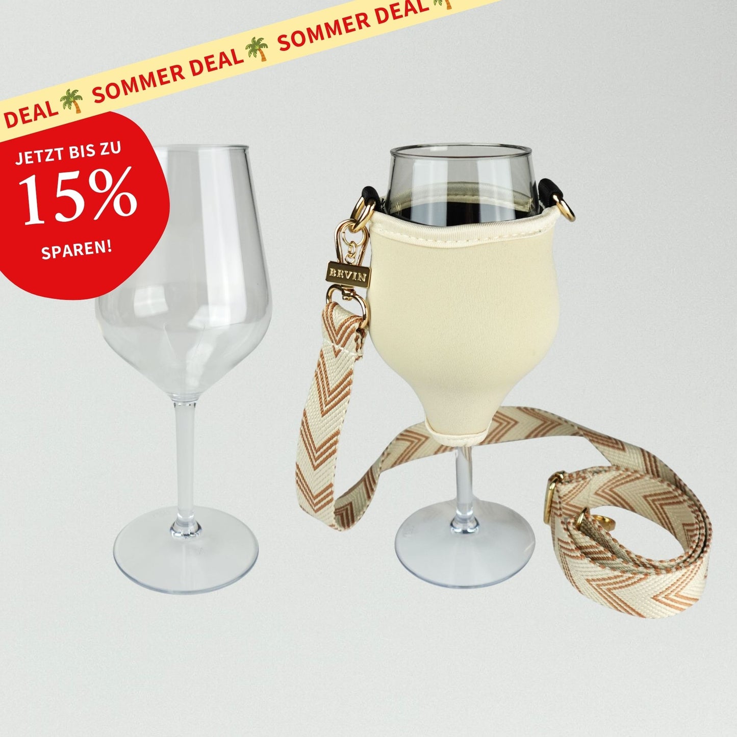VINHOLDER Set Strap with Glass