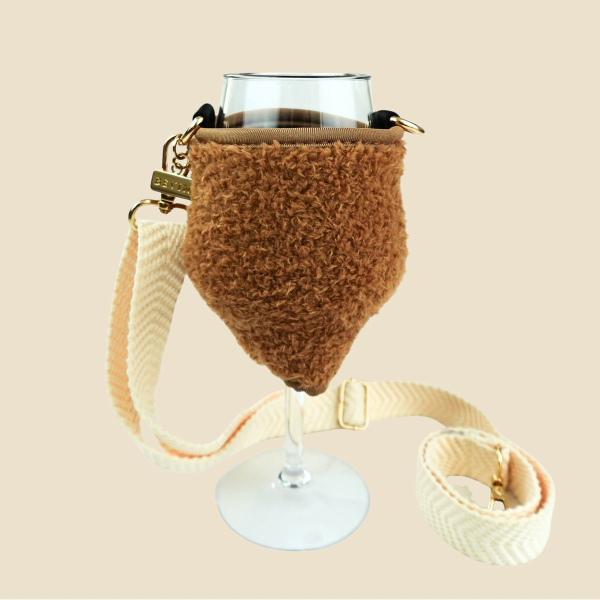 Limited Teddy Weinglashalter mit Glas für kuschelige Weinmomente