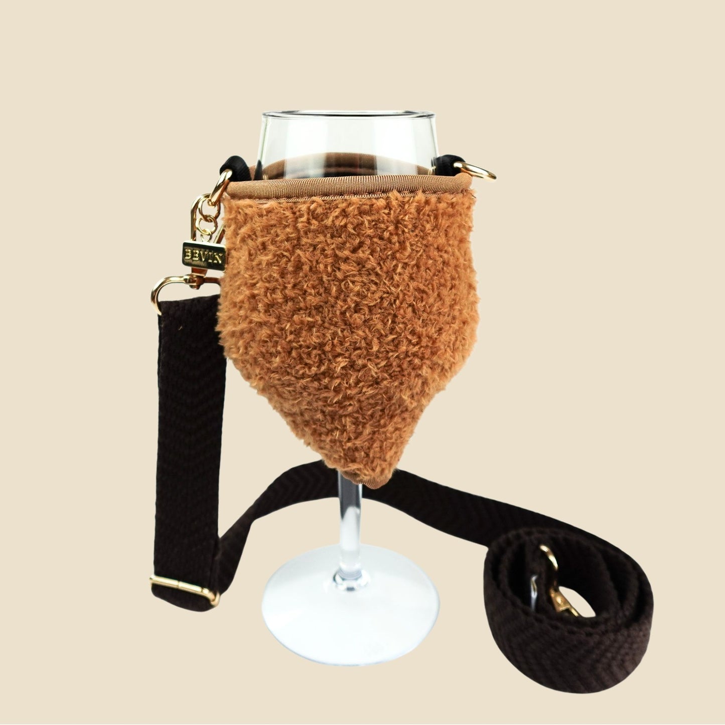 Limited Teddy Weinglashalter mit Glas für kuschelige Weinmomente