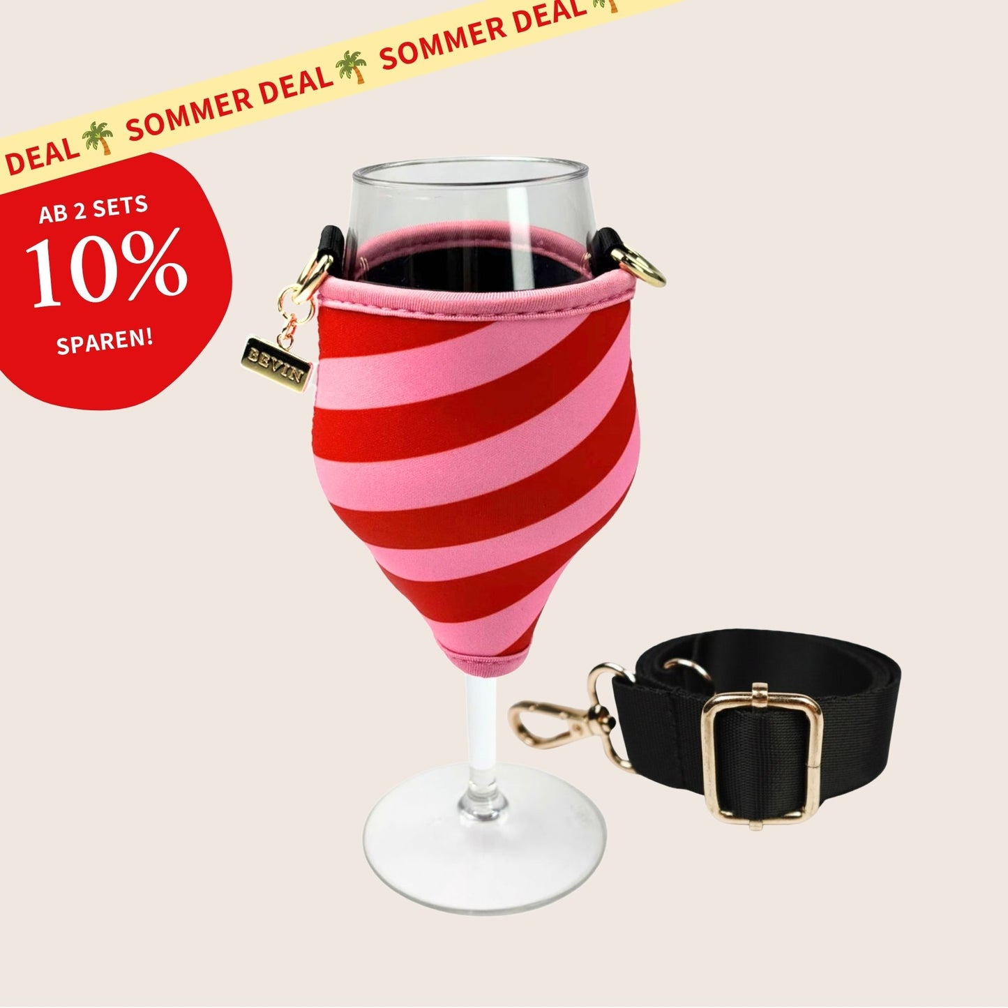 Limited "Berry Kiss" Weinglashalter mit Glas für sommerliche Weinmomente