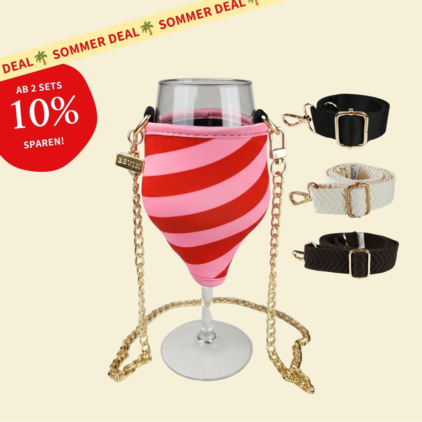 Limited "Berry Kiss" Weinglashalter mit Glas für sommerliche Weinmomente