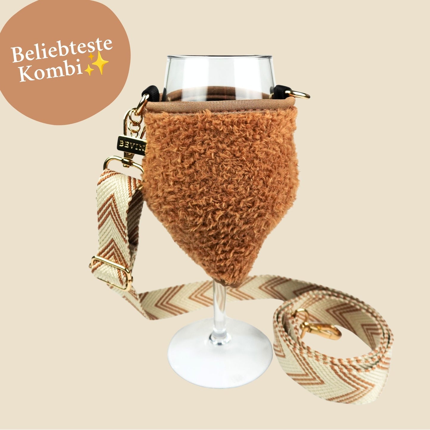 Limited Teddy Weinglashalter mit Glas für kuschelige Weinmomente
