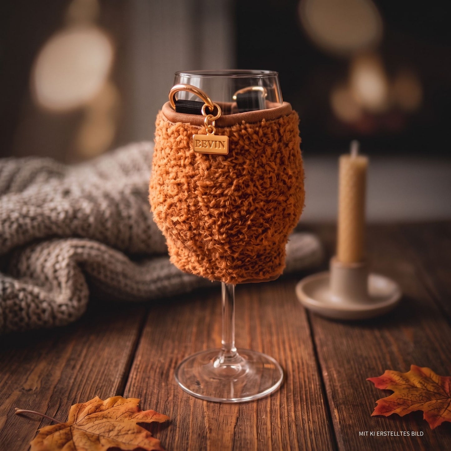 Limited Teddy Weinglashalter mit Glas für kuschelige Weinmomente