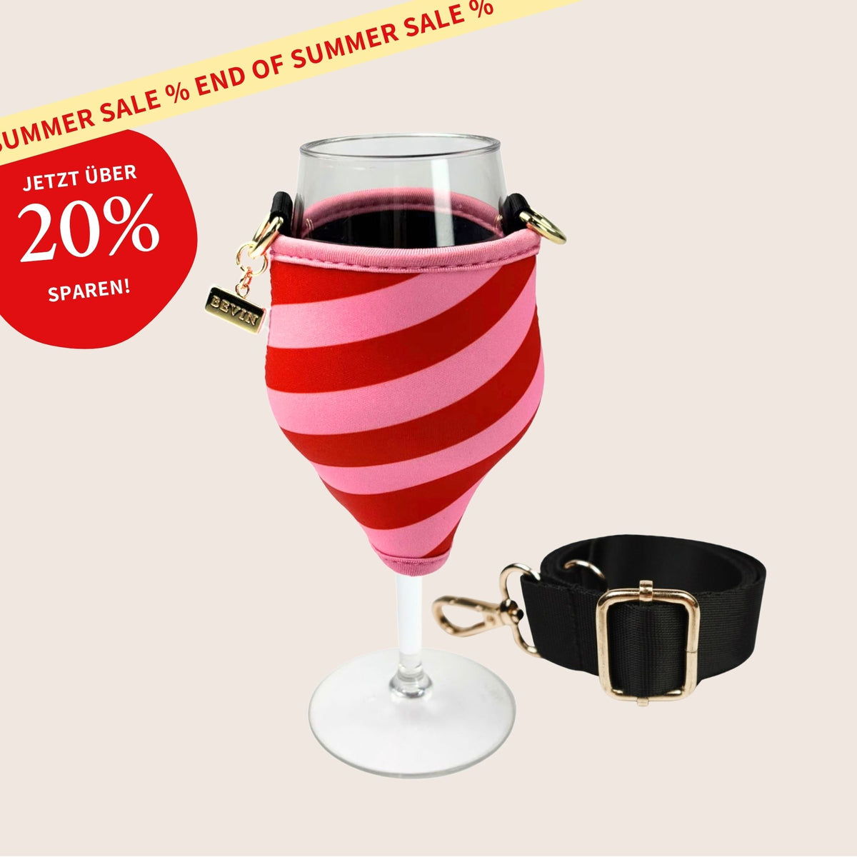 Limited "Berry Kiss" Weinglashalter mit Glas für sommerliche Weinmomente