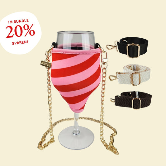Limited "Berry Kiss" Weinglashalter mit Glas für sommerliche Weinmomente
