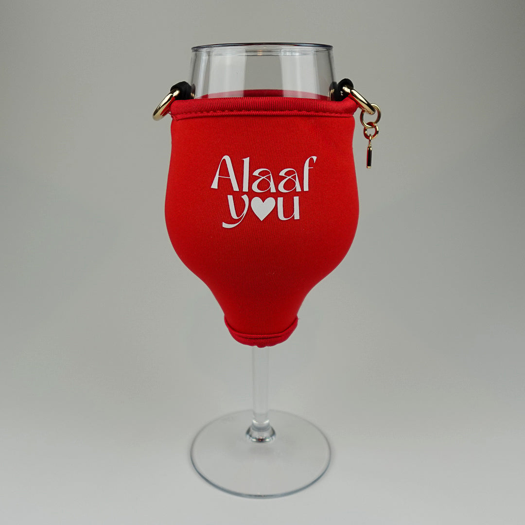 Limited "Alaaf you" Weinglashalter mit Glas für fröhliche Karnevalsmomente