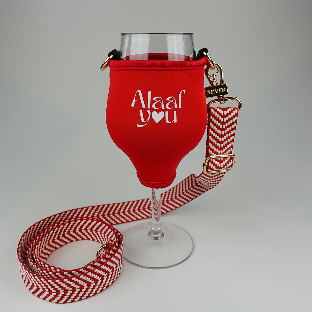Limited "Alaaf you" Weinglashalter mit Glas für fröhliche Karnevalsmomente